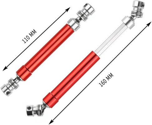 2PCS Metal Drive Shaft 110-160mm for 1/10 Scale RC Rock Crawler Compatible with 90046 Model in Kuwait