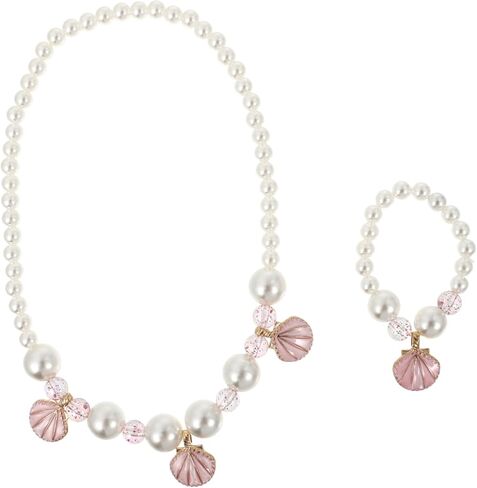 Boy Girl Simulated Necklace and Bracelet Girls Shell Jewelry Boy Girl Dress up Birthday in Kuwait