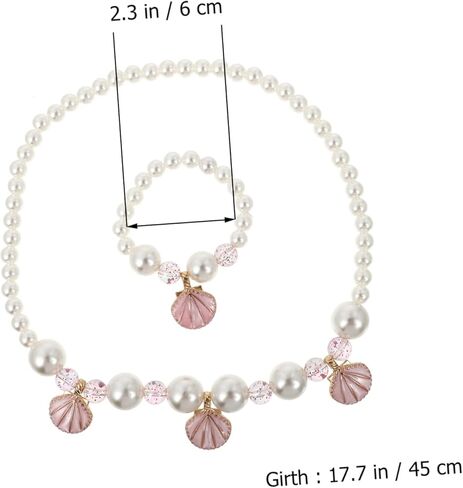 Boy Girl Simulated Necklace and Bracelet Girls Shell Jewelry Boy Girl Dress up Birthday in Kuwait