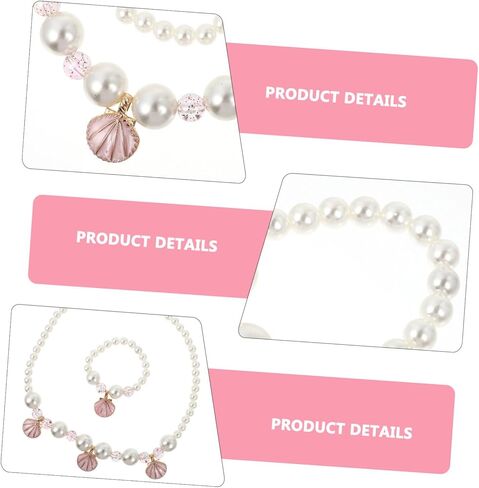Boy Girl Simulated Necklace and Bracelet Girls Shell Jewelry Boy Girl Dress up Birthday in Kuwait
