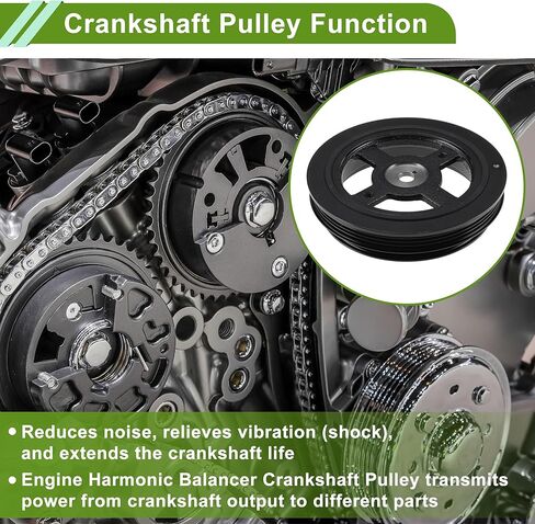 Engine Harmonic Balancer Crank Pulley for Lexus for Scion XA for Lexus XB 04-06 1340721020/13407-21020 Steel Balancer Crankshaft Pulley 4+3 Black in Kuwait