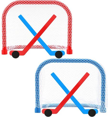 Mini Tabletop Hockey Game Set - Indoor Desktop Play Fun Toy，Desk Tabletop Novelty Party Game for Adults Family Board Games（2 Goal Nets + 2 Sticks +2 Ice Hockey） in Kuwait