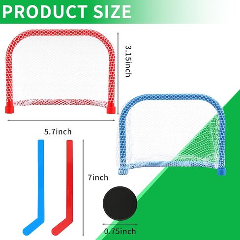 Mini Tabletop Hockey Game Set - Indoor Desktop Play Fun Toy，Desk Tabletop Novelty Party Game for Adults Family Board Games（2 Goal Nets + 2 Sticks +2 Ice Hockey） in Kuwait