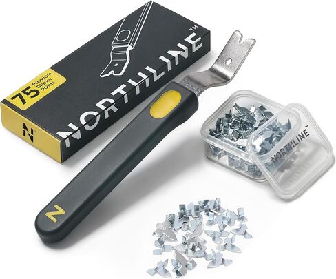 NORTHLINE Glazier Point Driver with Magnetic Head – Framing Tool for Picture Frame Hardware & Window Glazing, Includes 75 Glazier Points in Kuwait