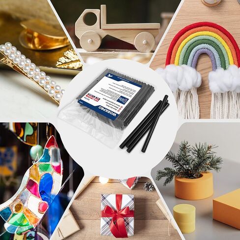 WORKPRO 100 حزمة من أعواد الصمغ السوداء المذوبة بالحرارة لمسدسات الصمغ لجميع درجات الحرارة، 0.43 × 8 بوصة، متعددة الأغراض للإصلاحات العامة اليدوية، وديكورات المنزل ومشاريع اللصق in Kuwait
