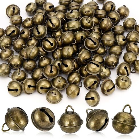 50 Pcs Vintage Antique Jingle Bells, 1 Inch Vintage Bronze Jingle Bells, Antique Decorative Tone Copper Bell for DIY Crafts Christmas Tree Pet Dog Cat Pendants in Saudi Arabia