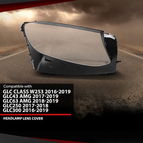 غطاء عدسة المصباح الأمامي الجانب الأيمن متوافق مع Benz GLC Class W253 GLC300 GLC43 GLC63 GLC250 2016-2019 2539061601 غطاء عدسة المصباح الأمامي شفاف in Kuwait