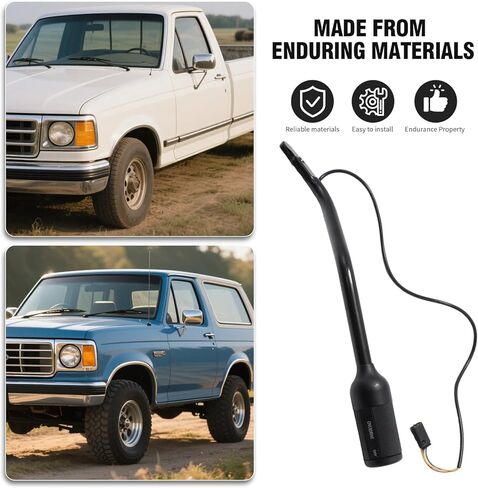 F4TZ-7210-B Transmission Gear Shifter Lever Set with Overdrive Shift Button and Cap, Replacement for Ford Bronco 1992-1996 F150 F250 F350 F53 F59, Replaces F2TZ-7210-F in Kuwait