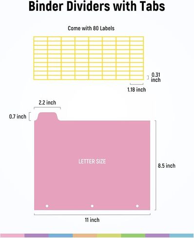 BiuLeon [32Pcs/4Set- 8 Tab] Binder Dividers with Tabs, Plastic Dividers for 3 Ring Binder, Letter Size Binder Tabs for Organizing School Office Home Files, Write&Erase Notebook/Page Dividers in Saudi Arabia