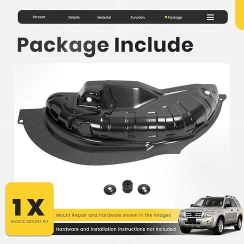 ALMULOO Shock Mount Compatible with 2001-2012 Ford Escape Mazda Tribute Mariner Replacement for 5L8Z-7827886-AA 5L8Z7827886AA Shock Tower Patch Panel Repair Kit Rear Passenger Right Side in Kuwait