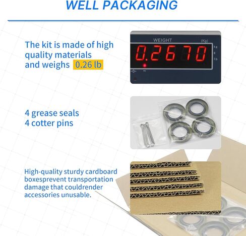 4pcs ID 1.249" x OD 1.983" Trailer Axle Hub Wheel Grease Seals with 4pcs Cotter Pins for 12192TB, 470706, AD1836FO 2000-2200lb BT8 Spindle E-Z Lube Axles in Kuwait