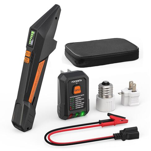 Circuit Breaker Finder and GFCI Outlet Tester - Digital Receiver with Color Screen & NCV Detection for Home Electrical Safety Including Carrying Case and Adapters 90-135V AC Circuits - FTCT02 in Kuwait