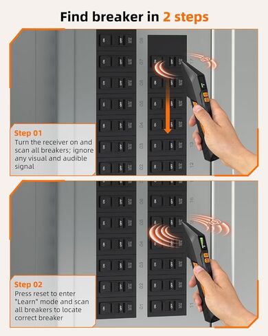 Circuit Breaker Finder and GFCI Outlet Tester - Digital Receiver with Color Screen & NCV Detection for Home Electrical Safety Including Carrying Case and Adapters 90-135V AC Circuits - FTCT02 in Kuwait