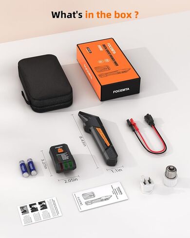 Circuit Breaker Finder and GFCI Outlet Tester - Digital Receiver with Color Screen & NCV Detection for Home Electrical Safety Including Carrying Case and Adapters 90-135V AC Circuits - FTCT02 in Kuwait
