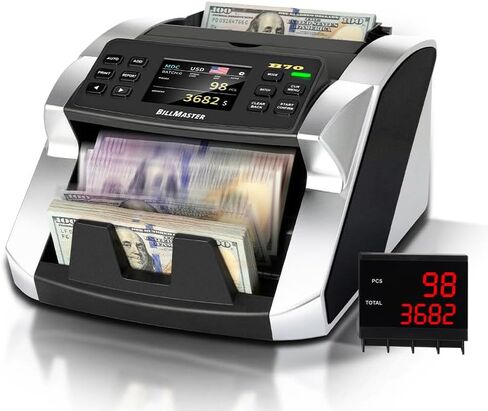 جهاز عد النقود بفئات مختلطة BillMaster B70 - مستشعر صور بتقنية الاتصال من فئة البنك CIS/UV/MG/IR/DD كاشف مزيف - شاشة تعمل باللمس - متوافق مع الطابعة - عداد نقدي للأعمال - فريق الخدمة الأمريكي in Kuwait