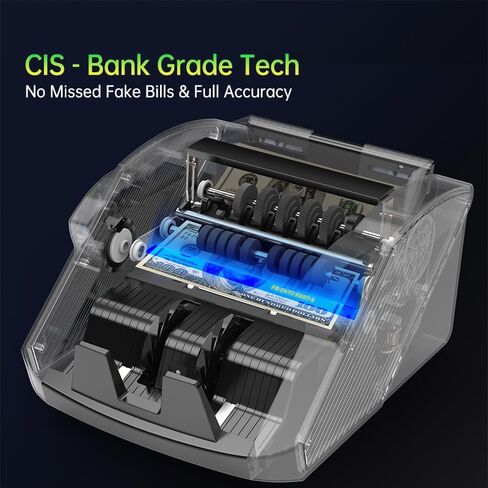 جهاز عد النقود بفئات مختلطة BillMaster B70 - مستشعر صور بتقنية الاتصال من فئة البنك CIS/UV/MG/IR/DD كاشف مزيف - شاشة تعمل باللمس - متوافق مع الطابعة - عداد نقدي للأعمال - فريق الخدمة الأمريكي in Kuwait