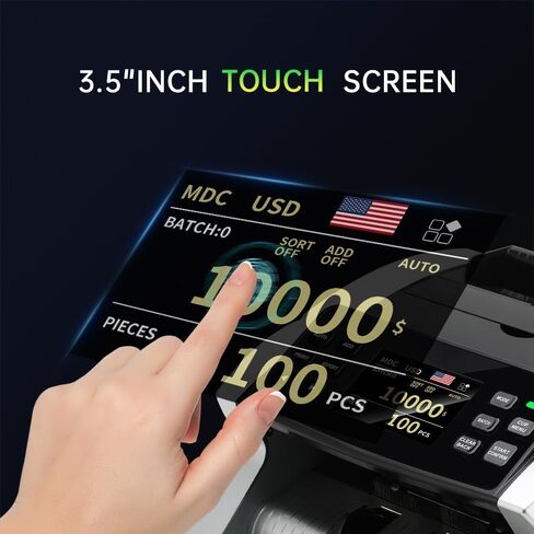 جهاز عد النقود بفئات مختلطة BillMaster B70 - مستشعر صور بتقنية الاتصال من فئة البنك CIS/UV/MG/IR/DD كاشف مزيف - شاشة تعمل باللمس - متوافق مع الطابعة - عداد نقدي للأعمال - فريق الخدمة الأمريكي in Kuwait