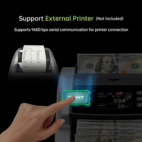 جهاز عد النقود بفئات مختلطة BillMaster B70 - مستشعر صور بتقنية الاتصال من فئة البنك CIS/UV/MG/IR/DD كاشف مزيف - شاشة تعمل باللمس - متوافق مع الطابعة - عداد نقدي للأعمال - فريق الخدمة الأمريكي in Kuwait