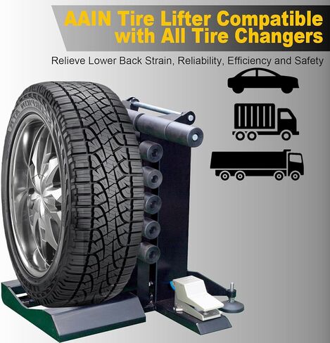 A A IN Pneumatic Tire Lifter for Tire Changer, Air-Powered Tire Lifting Tool for Changing Tires, 165lbs Max Capacity Wheel Lifter with Rollers for Moving Tires onto Tire Changing Machine in Kuwait