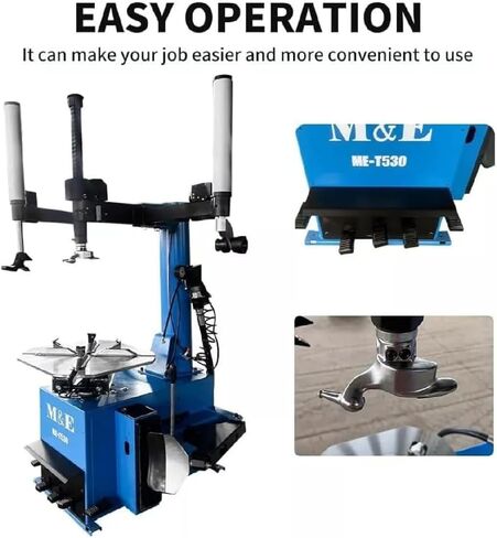 ME-T530Z 2.0HP Heavy Duty Tire Changer Machine with Bead Blaster Dual Assist Arms 12"-24 Inch Rim Clamping Range 120V 1PH Motor Alloy Steel Jaw Pedal Control Professional Tire Changer in Kuwait