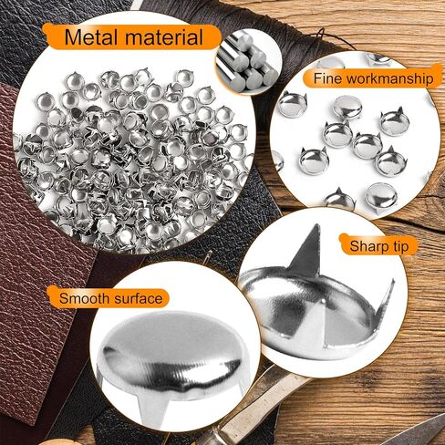 SBYURE 200 Pcs 12mm Silver Studs for Clothing Four-jaw Round Punk Spikes Pyramid Studs Rivets for Shoes, Jackets, Backpacks Leather Crafting in Kuwait