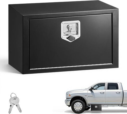 صندوق أدوات شاحنة VEVOR Underbody، مقاس 27 × 10 × 10 بوصة، صندوق تخزين مقطورة فولاذي شديد التحمل مع قفل ومفاتيح، منظم تخزين مقطورة مقاوم للماء أسفل صندوق الجسم مع مقبض على شكل حرف T للشاحنة والشاحنة وسيارات الدفع الرباعي باللون الأسود in Kuwait