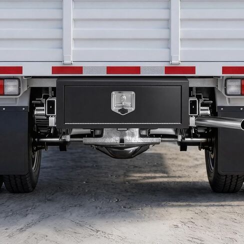 صندوق أدوات شاحنة VEVOR Underbody، مقاس 27 × 10 × 10 بوصة، صندوق تخزين مقطورة فولاذي شديد التحمل مع قفل ومفاتيح، منظم تخزين مقطورة مقاوم للماء أسفل صندوق الجسم مع مقبض على شكل حرف T للشاحنة والشاحنة وسيارات الدفع الرباعي باللون الأسود in Kuwait