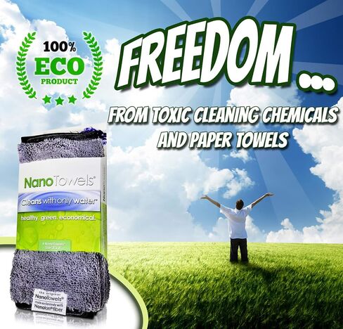 Life Miracle Nano Towels Minis - Amazing Eco Fabric that Cleans Virtually Any Surface with Only Water. Travel Size. No More Paper Towels Or Toxic Chemicals. 4-Pack (8x8, Grey) in Kuwait