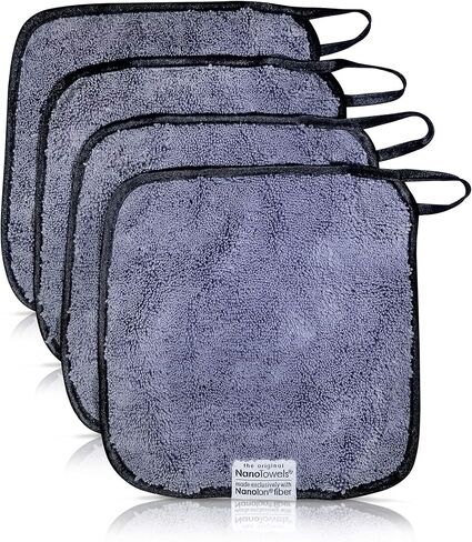 Life Miracle Nano Towels Minis - Amazing Eco Fabric that Cleans Virtually Any Surface with Only Water. Travel Size. No More Paper Towels Or Toxic Chemicals. 4-Pack (8x8, Grey) in Kuwait