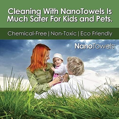 Life Miracle Nano Towels Minis - Amazing Eco Fabric that Cleans Virtually Any Surface with Only Water. Travel Size. No More Paper Towels Or Toxic Chemicals. 4-Pack (8x8, Grey) in Kuwait