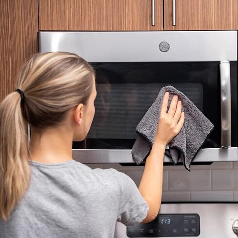 Life Miracle Nano Towels Minis - Amazing Eco Fabric that Cleans Virtually Any Surface with Only Water. Travel Size. No More Paper Towels Or Toxic Chemicals. 4-Pack (8x8, Grey) in Kuwait