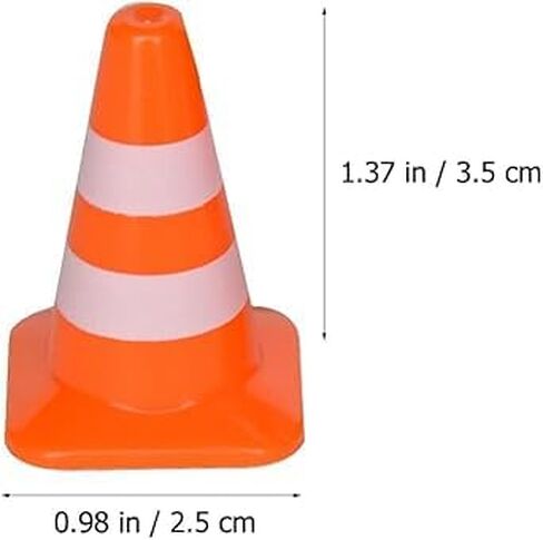 28Pcs Orange Miniature Road Cone Orange Mini Traffic Cones Plastic Sign Road Cone Toy Roadblock Cone Sign Model Photo Prop Educational for Kids Small Cones Construction Cones, Safety Barriers in Kuwait