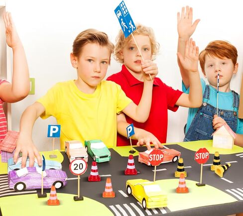 Garneck 90 Pcs Mini Traffic Cones: Multicolor 1 Inch Plastic Road Safety Cones Model Tiny Training Roadblock Traffic Caution Signs Construction Barricades for Early Education Kids DIY Micro Landscape in Kuwait