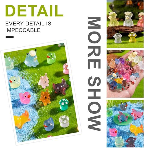 52pcs Mini Resin Animal Figures Bulk Duck Mushroom Frog Tiny Resin Animals Little Small Figures Miniatures for Party Favors Bag Fillers Dollhouse Decor in Saudi Arabia