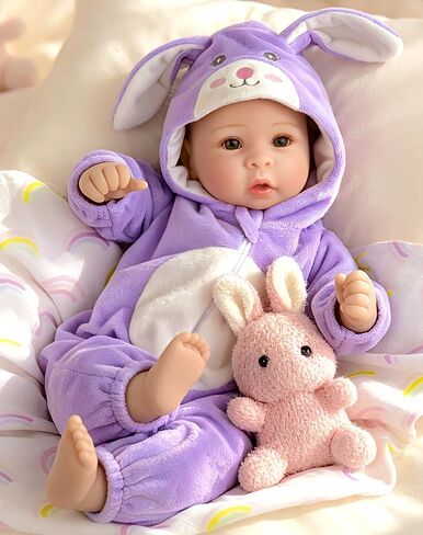 دمية Aori مقاس 17 بوصة من Baby Dolls واقعية مع جسم ناعم للغاية وملابس وردية للفتيات بعمر 3 سنوات فما فوق | اللعب التظاهري، واللباس، وديكور الحضانة in Kuwait