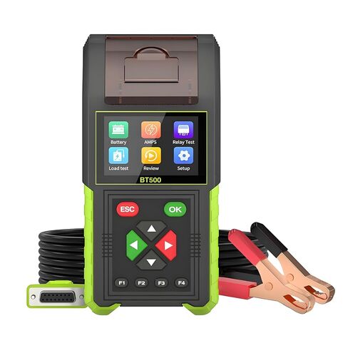 BT500 12V 24V Car Battery Tester, 100-2000 CCA Automotive Battery Load Tester, Digital Battery Analyzer with Built-in Printer for Cranking Charging System Test, for Cars Trucks Motorcycles Boats in Kuwait
