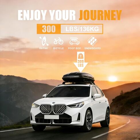 حامل سقف قضيب متقاطع SYDSZ مناسب لسيارات BMW X3 G01 2018 2019 2020 2021 2022 2023 2024 2025، قضبان جانبية متدفقة، قضبان متقاطعة من الألومنيوم عالي التحمل على السطح، رف تزلج لسقف السيارة in Kuwait