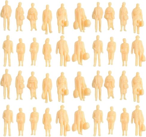 1:87 HO Scale Model Railroad Figures 60 Pack Unpainted Plastic Standing People for Train Set Layouts Diorama Scenery Construction Accessories Random Styles in Saudi Arabia