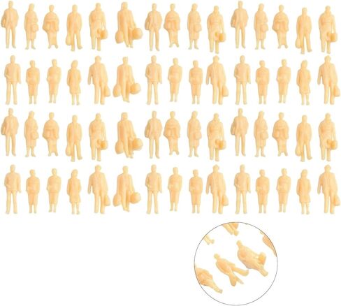 1:87 HO Scale Model Railroad Figures 60 Pack Unpainted Plastic Standing People for Train Set Layouts Diorama Scenery Construction Accessories Random Styles in Saudi Arabia