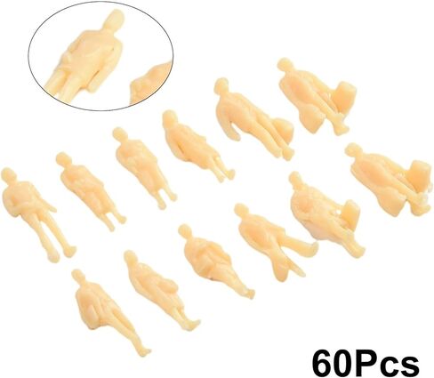 1:87 HO Scale Model Railroad Figures 60 Pack Unpainted Plastic Standing People for Train Set Layouts Diorama Scenery Construction Accessories Random Styles in Saudi Arabia