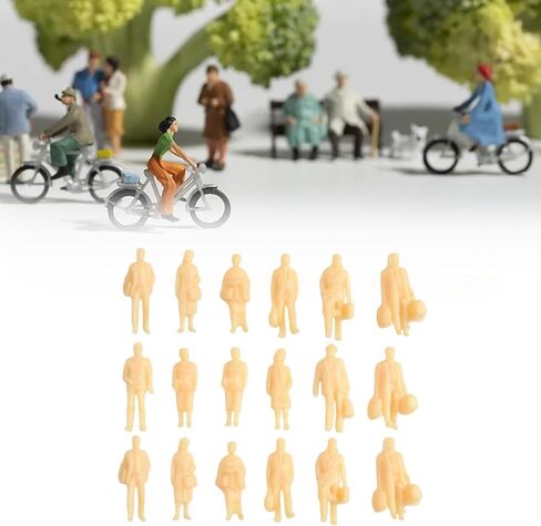 1:87 HO Scale Model Railroad Figures 60 Pack Unpainted Plastic Standing People for Train Set Layouts Diorama Scenery Construction Accessories Random Styles in Saudi Arabia