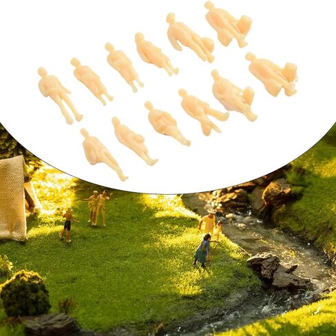 1:87 HO Scale Model Railroad Figures 60 Pack Unpainted Plastic Standing People for Train Set Layouts Diorama Scenery Construction Accessories Random Styles in Saudi Arabia