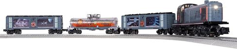 مجموعة القطارات الكهربائية ليونيل ديزني ستار وورز إمباير RS-3 LionChief O Gauge مع بلوتوث 5.0 وجهاز التحكم عن بعد وسيارات الشحن وFasTrack - أضواء وأصوات جاهزة للتشغيل، مجموعة قطارات نموذجية، للأعمار من 14 عامًا فما فوق in Kuwait