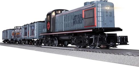 مجموعة القطارات الكهربائية ليونيل ديزني ستار وورز إمباير RS-3 LionChief O Gauge مع بلوتوث 5.0 وجهاز التحكم عن بعد وسيارات الشحن وFasTrack - أضواء وأصوات جاهزة للتشغيل، مجموعة قطارات نموذجية، للأعمار من 14 عامًا فما فوق in Kuwait
