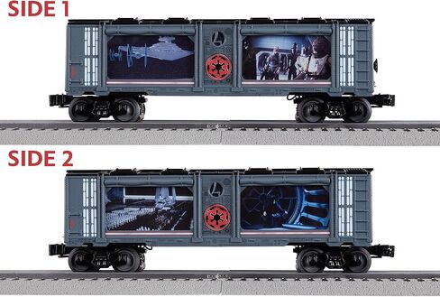 مجموعة القطارات الكهربائية ليونيل ديزني ستار وورز إمباير RS-3 LionChief O Gauge مع بلوتوث 5.0 وجهاز التحكم عن بعد وسيارات الشحن وFasTrack - أضواء وأصوات جاهزة للتشغيل، مجموعة قطارات نموذجية، للأعمار من 14 عامًا فما فوق in Kuwait