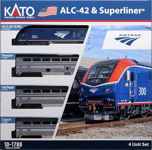 KATO 10-1788 N Gauge Amtruck ALC-42 & Superliner 4 مجموعة سيارات نموذج قطار مجموعة المركبات in Kuwait