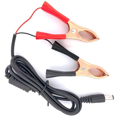 5.5x2.1mm DC Barrel Plug to Large Alligator Crocodile Clips Cable 1 Meter Long with Ferrite Core Connect to 12V Batteries(Pack of 2) in Kuwait