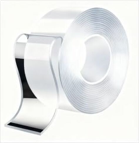Clear Double-Sided Adhesive Tape, Transparent, Strong Sticky Roll for Crafts, Office, and Home Use in Kuwait