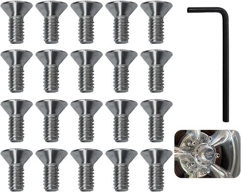 970076 Wheel Center Cap Screws Allen Head & Allen Wrench, Fit for American Racing Torq Thrust Wheels, 20 Pcs in Saudi Arabia