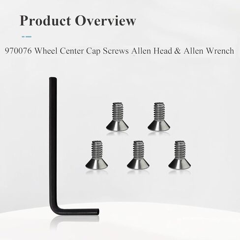 970076 Wheel Center Cap Screws Allen Head & Allen Wrench, Fit for American Racing Torq Thrust Wheels, 20 Pcs in Saudi Arabia